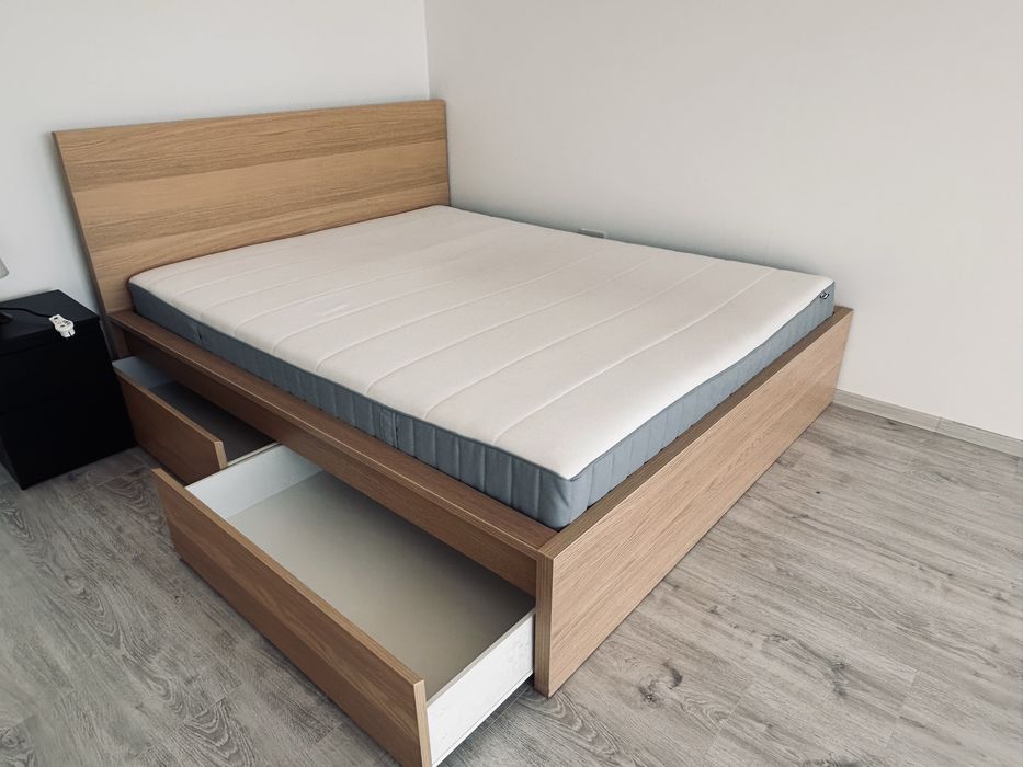 Pat 160 cm, somiera si sertare depozitare