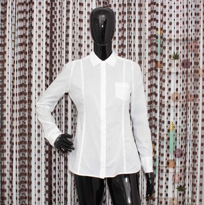 Guess дамска бяла риза дълъг ръкав памук XS