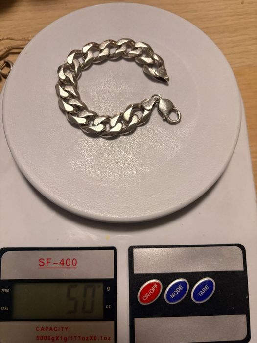 Bratara argint model cuban barbati