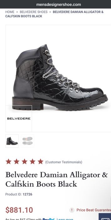 Ghete piele de aligator Belvedere Damian Artisan