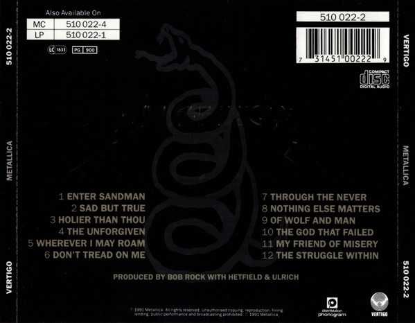 CD Metallica - Metallica 1991