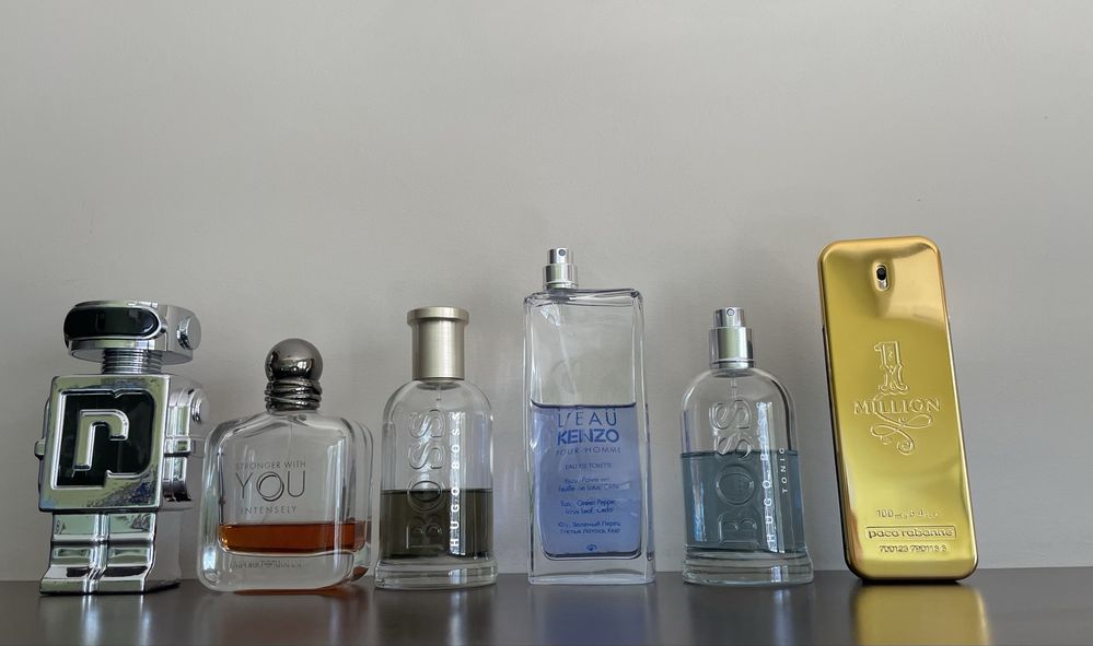 Paco Rabanne one million Phantom Armani Stronger with you Boss Bottled