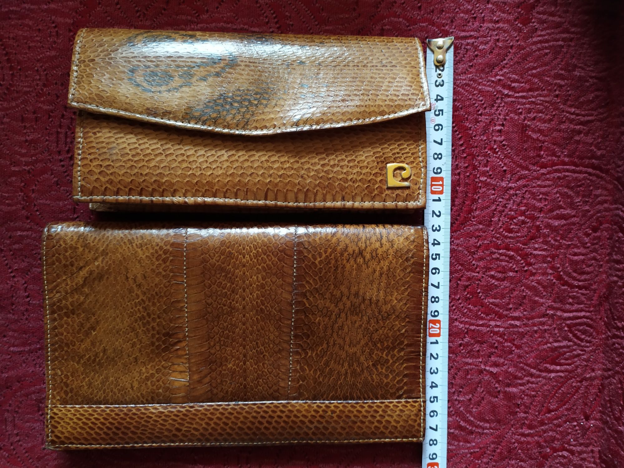 Клъч чанти от естествена змийска кожа Pierre Cardin