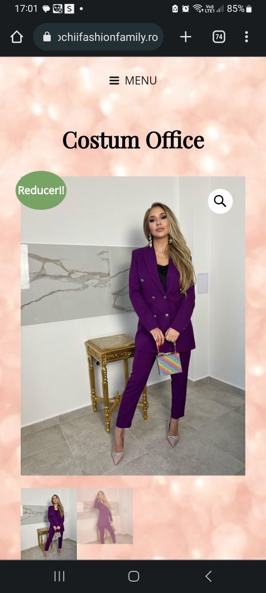 Vând costum dama nou magenta mov