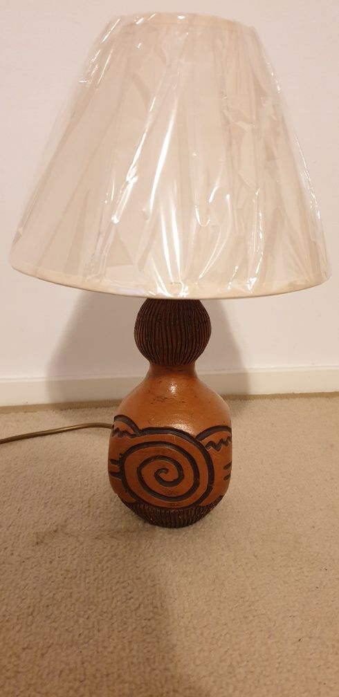 Lampa veioza vintage de colectie din ceramica hand made Franța 1970
