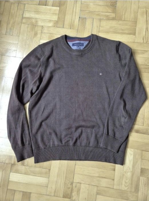 Pulover Tommy Hilfiger Premium Cotton, Bărbați, Maro, Mărimea XL