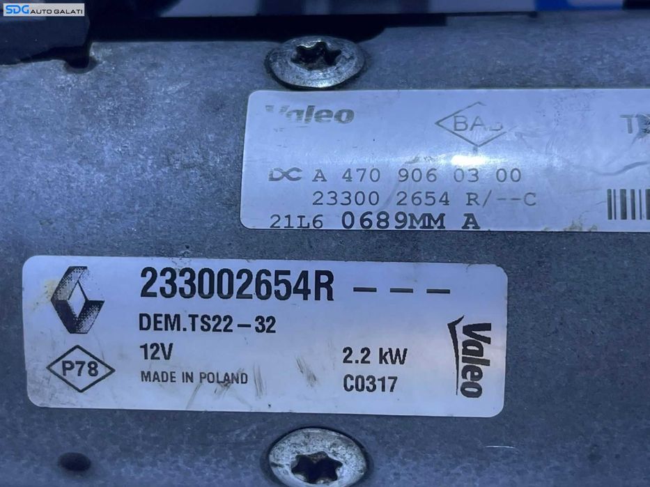 Electromotor cu 10 Dinti Nissan X-Trail 2.0 DCI 2007 - 2013 Cod 233002654R 233002654