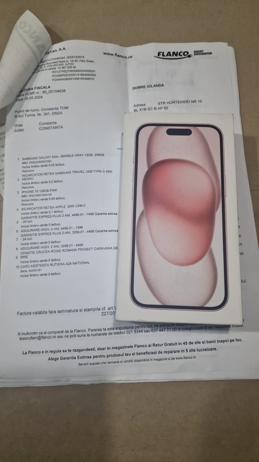 Iphone 15 pink 128 gb cu garantie