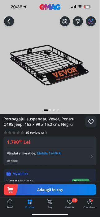 Vand portbagaj plafon metalic, roof rack vevor NOU
