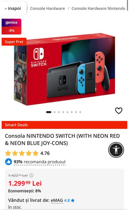 MDM vinde: Consola Nintendo Switch HAC-001(-01).