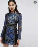 Rochie albastra Asos paiete eleganta