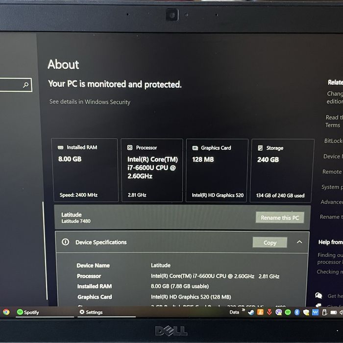 Dell Latitude 7480 i7-6600U с лицензиран Windows