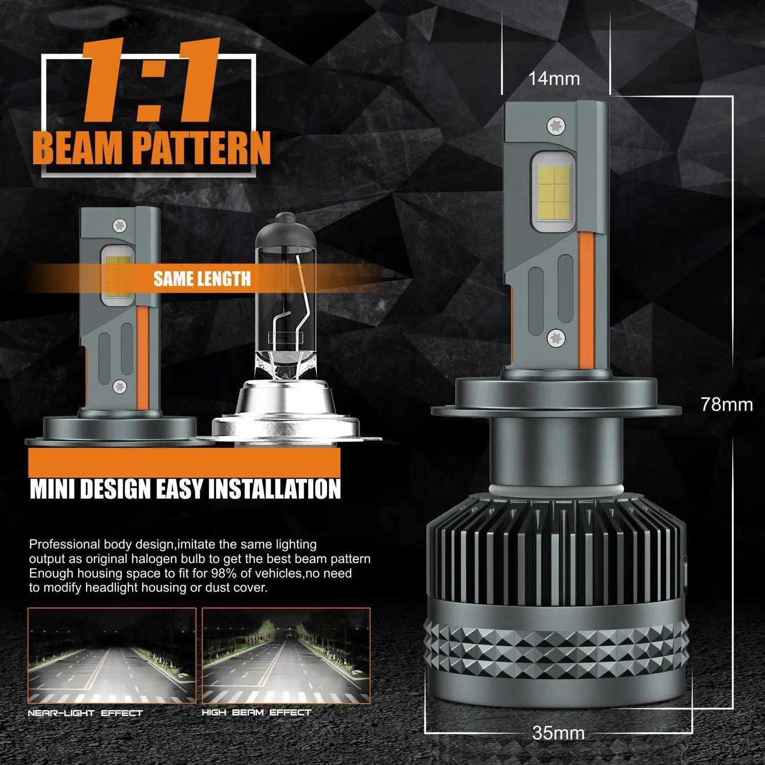 1 ГОДИНА ГАРАНЦИЯ 320W 50000LM LED Диодни крушки H7 12V/24V – X20 LED