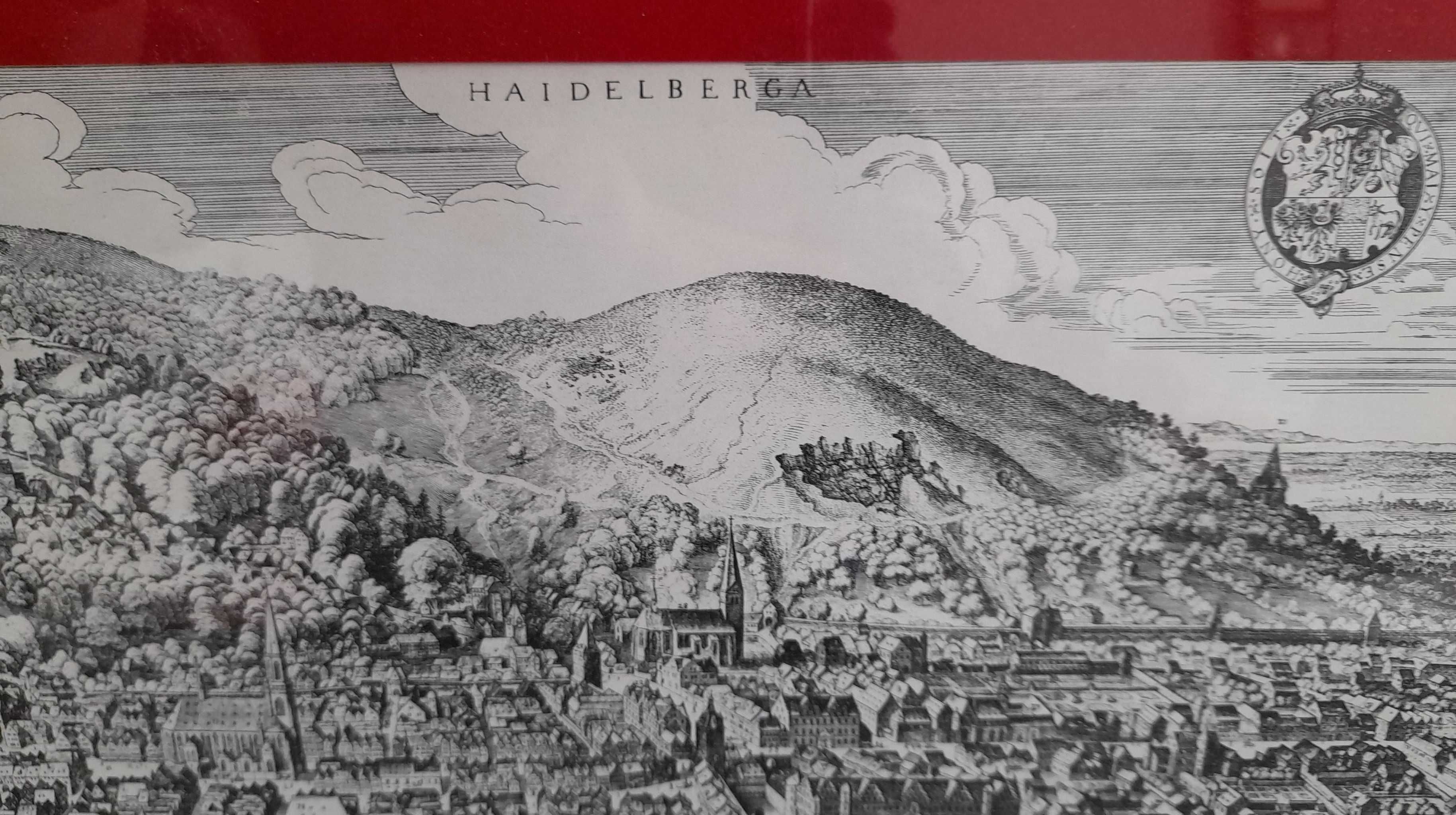 Litografie originala  alb/negru „HAIDELBERGA”