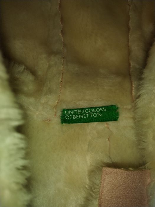 Еко-кожа, детско дамско зимно палто марка- United  Colors Of Benetton
