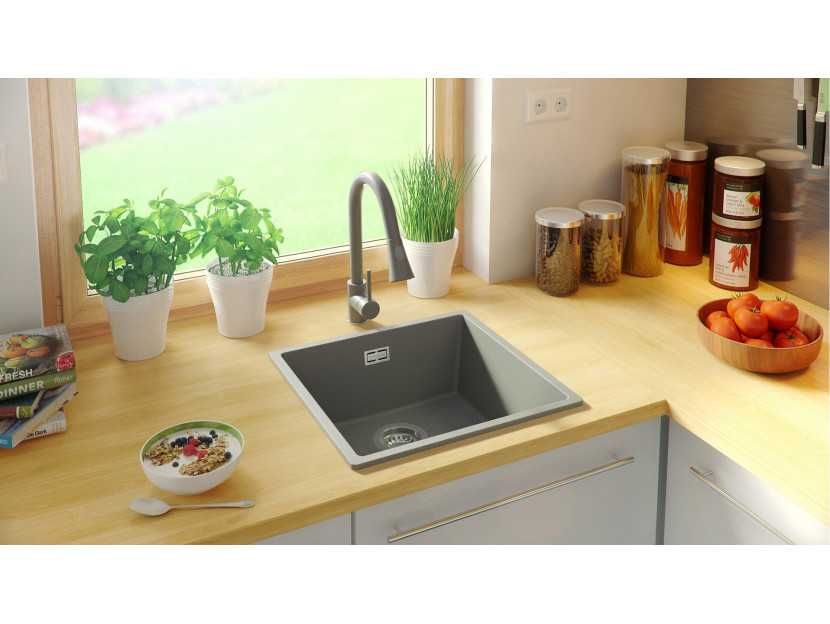 Кухненска Мивка от Гранит модел Лондон Слим 460 x 440 мм - сив