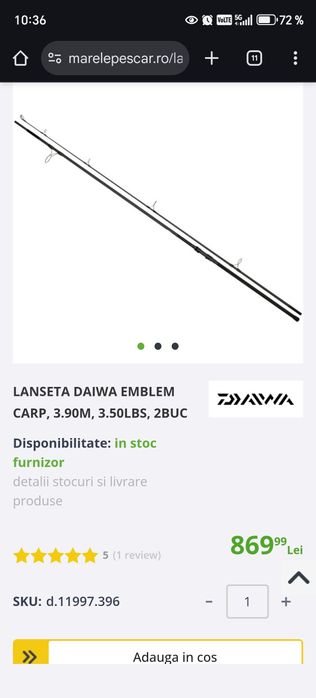 Vând 4 lansete daiwa emblem