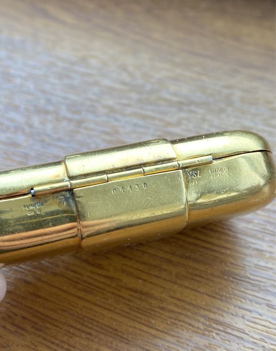 Vintage Yves Saint Laurent Gold Pill Box