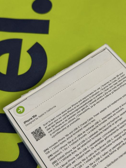 ***НЕАКТИВИРАН 128GB iPhone 16e | 16 e Yettel Гаранция 2028 Black