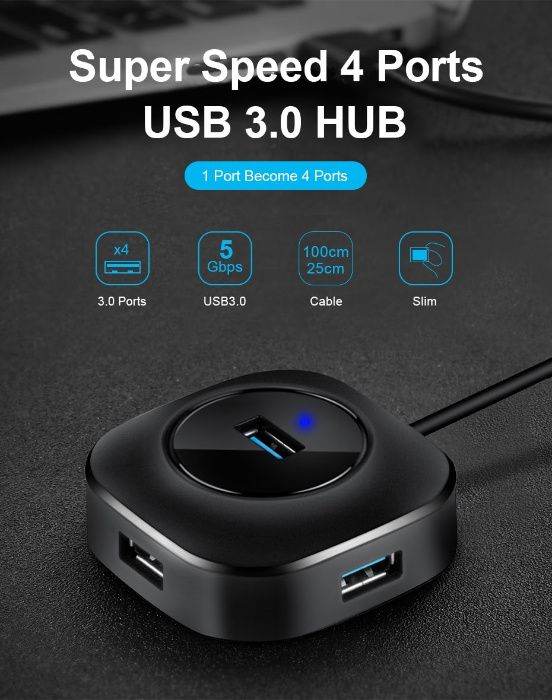 Port USB HUB 2.0 3.0. Nou ambalat!