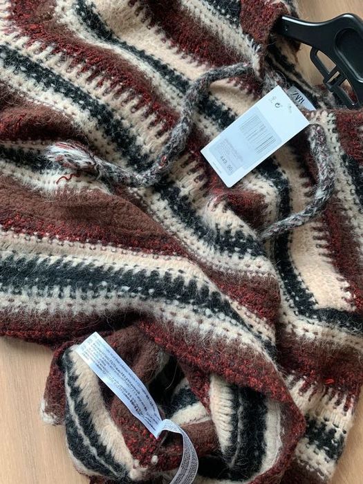 Pulover cu glugă deosebit lana Zara Women original nou