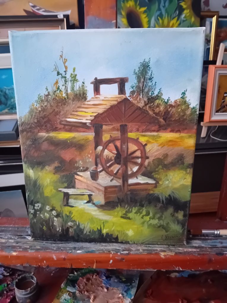 Картина " Колодец",масло,36х24