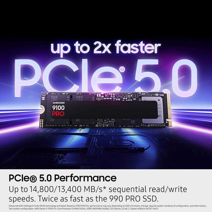 Samsung 9100 PRO 4TB PCIe 5.0x4 M.2 2280 SSD! Новый запечатанный!