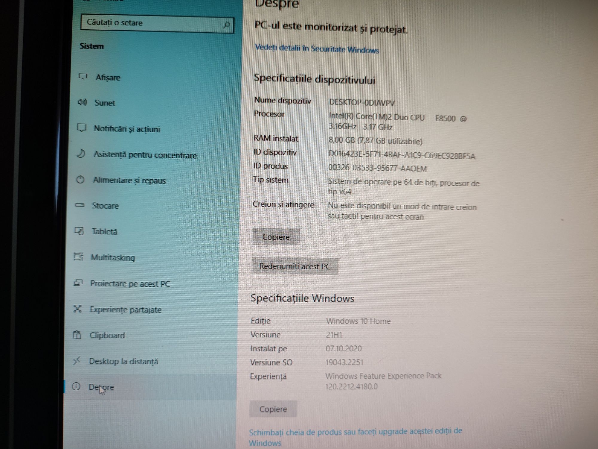 Unitate Calculator HP, Windows 10 cu licență +monitor, tastatură .