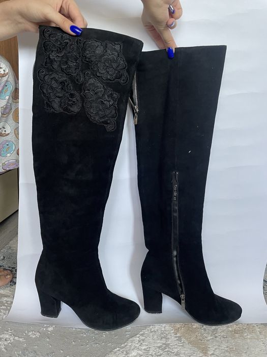 Продам сапоги натуральная замша б/у в отличном состоянии