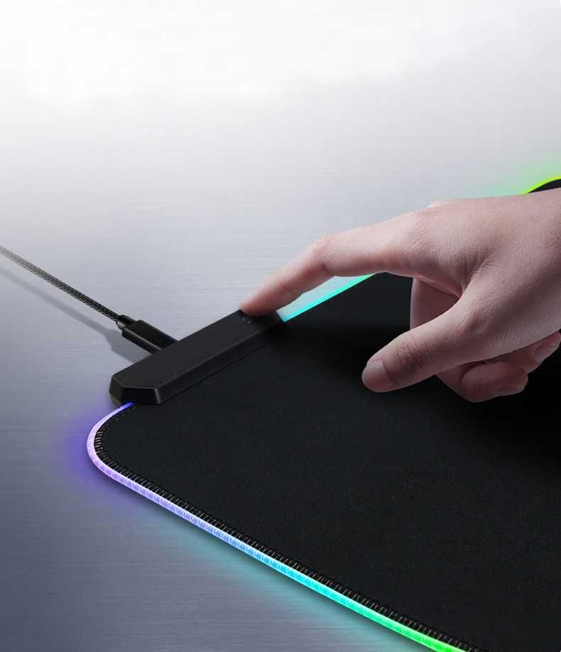 MousePad profesional Gaming RGB mare XXL, Lumini LED, 900x400x4mm