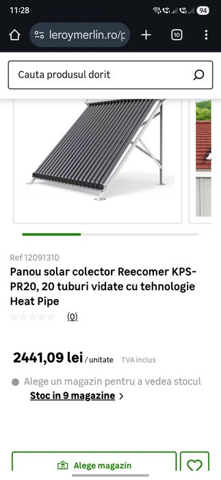 Panou solar colector Reecomer KPS-PR20, 20 tuburi + Statie de automat