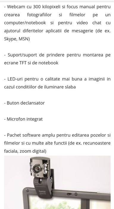 Cameră web cu 6 leduri microfon incorporat USB