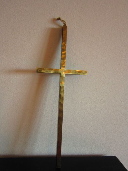 rar Cruce Crucifix handmade bronz vintage Germania 1960