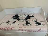 Pat de copii cu spate, Minnie Mouse in paris cu saltea inclusa