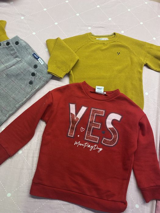 Детски зимни блузки и кариран панталон размер 113-116