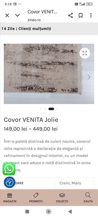 Covor  crem/ maro 160/230