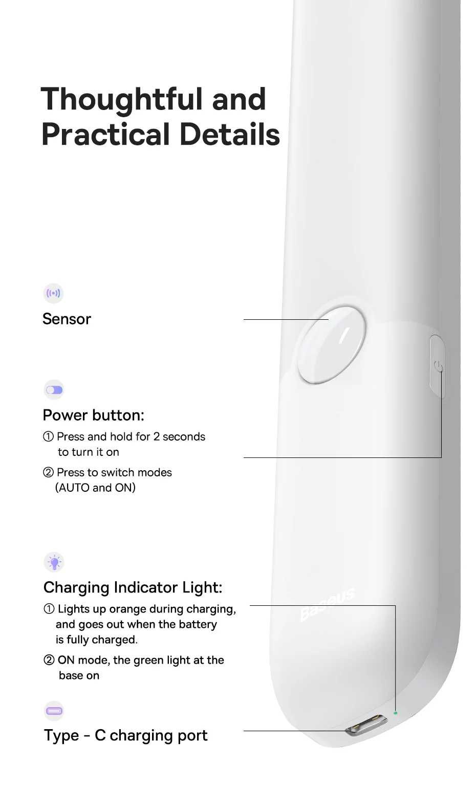 Baseus Sensor Led Light Ночной Светильник с Датчиком Движения