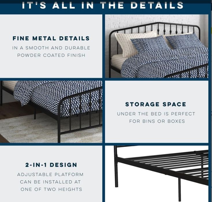 Черно метално легло 180/200см  налични 4 бр