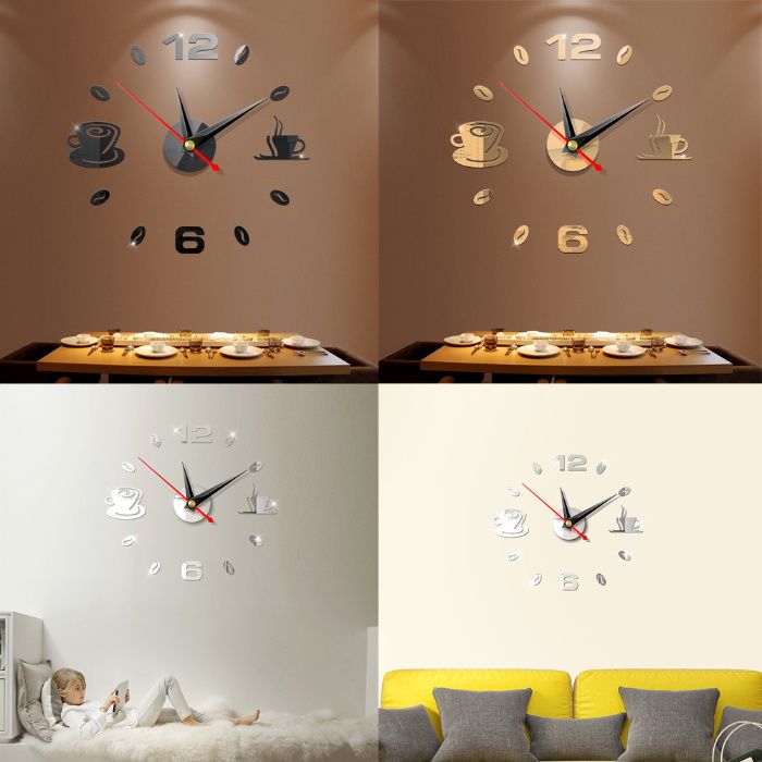Продавам 3D часовници за декорация на дома ви (сребрист и черен цвят)