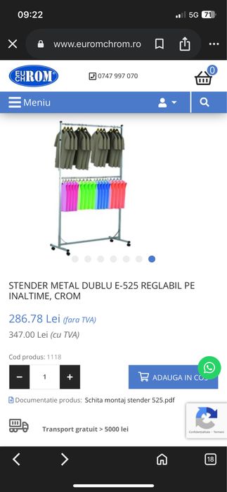 Stander dublu metalic