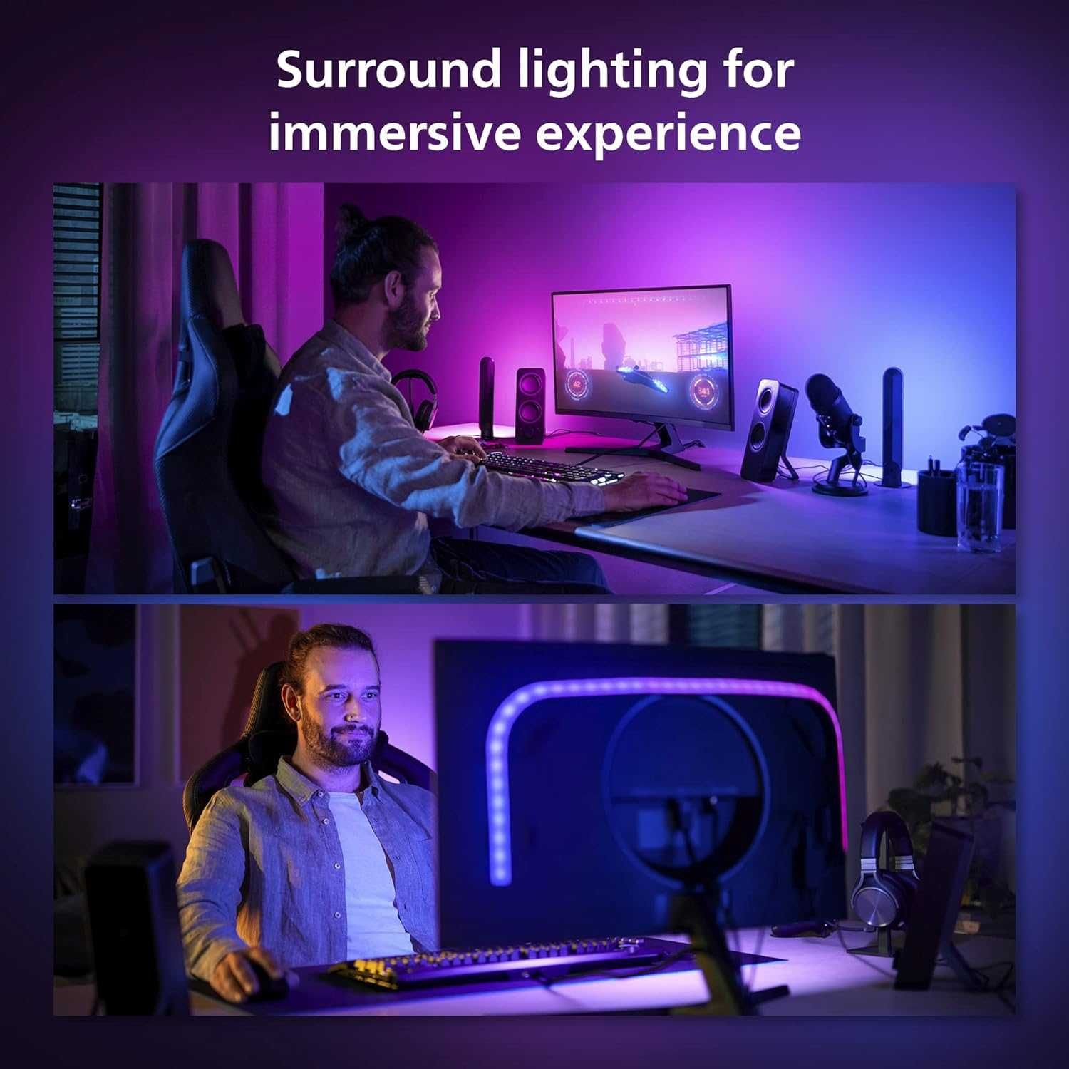 Banda LED Smart PHILIPS Hue RGB, 20W, 1100lm, 216 cm