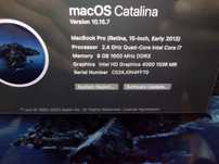 MacBook Pro i7 2.4GHz 8GB 256GB 15" Early 2013 - baterie noua