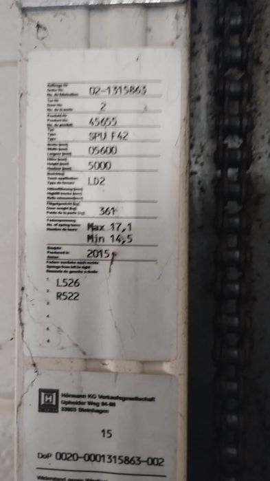 Usa industrială de hala