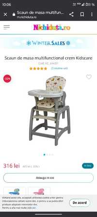 Masă și scaun bebe