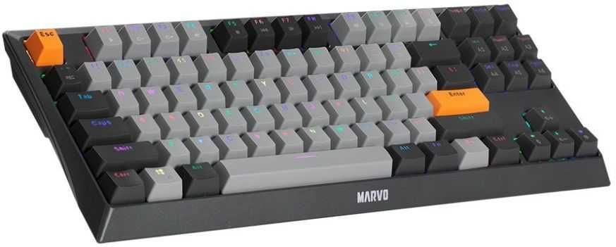 Механична клавиатура Marvo - KG980-B, Blue switches, RGB, черна