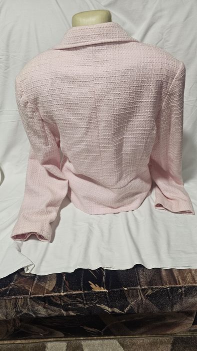 Sacou roz pudră elegant cu nasturi tip perle xl 42