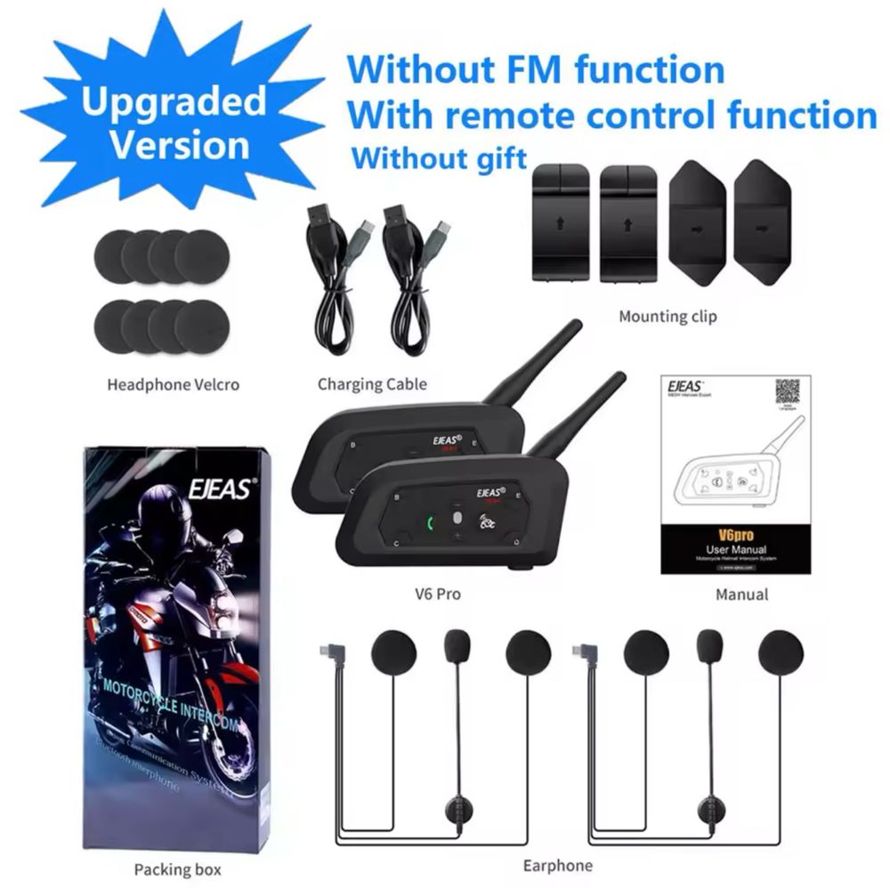 Intercom moto Ejeas V6 Pro plus 2025 sistem comunicație cască