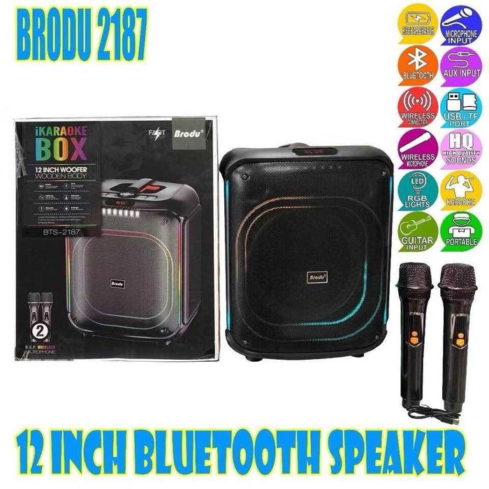 Boxa portabila Bluethooth MP3 USB FM BRODU BTS-2187 45W