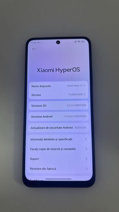 Telefon mobil Xiaomi Redmi Note 12, 4GB RAM, 64GB, 4G, Onyx Gray -A-