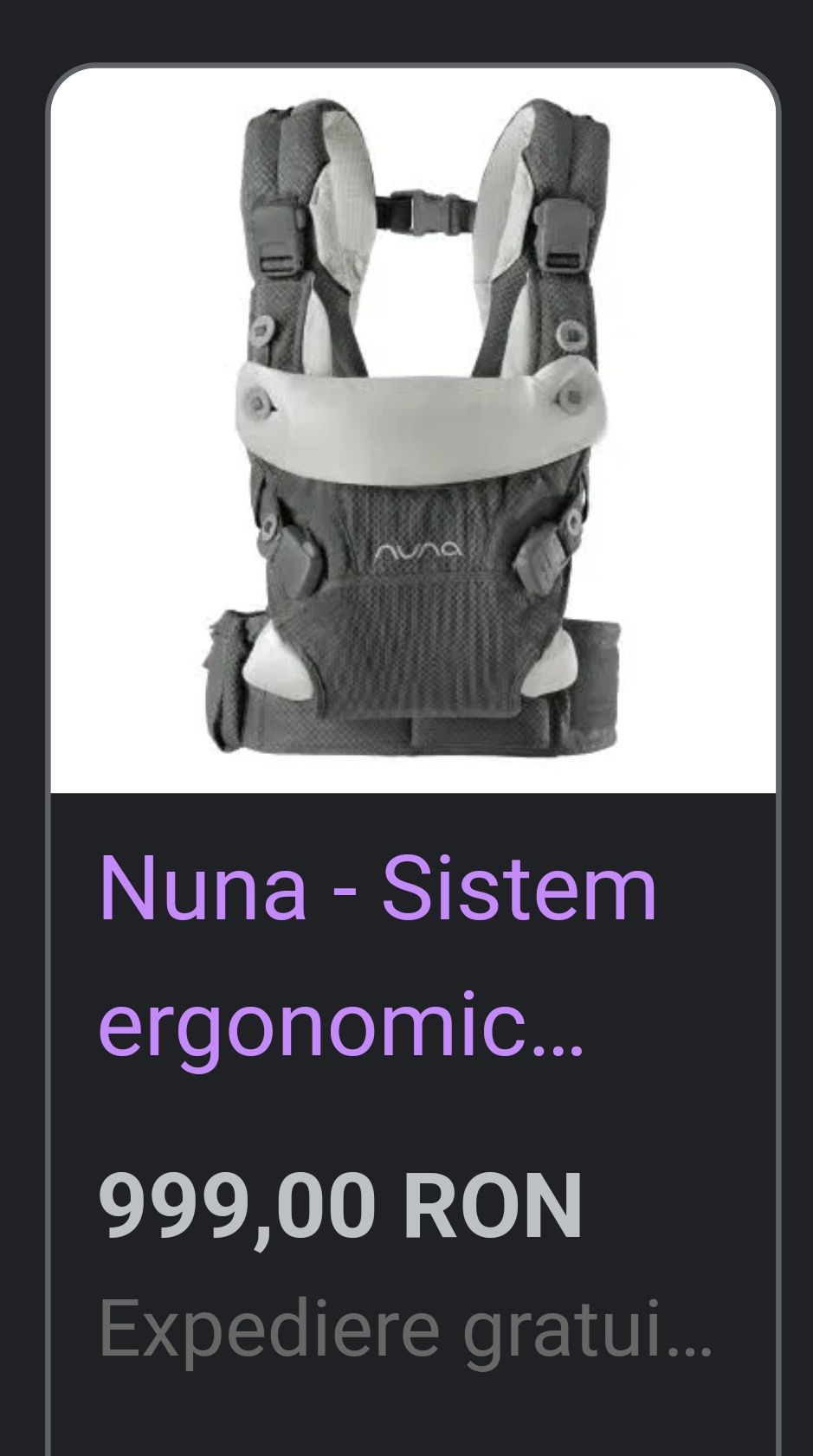 Marsupiu ergonomic NUNA